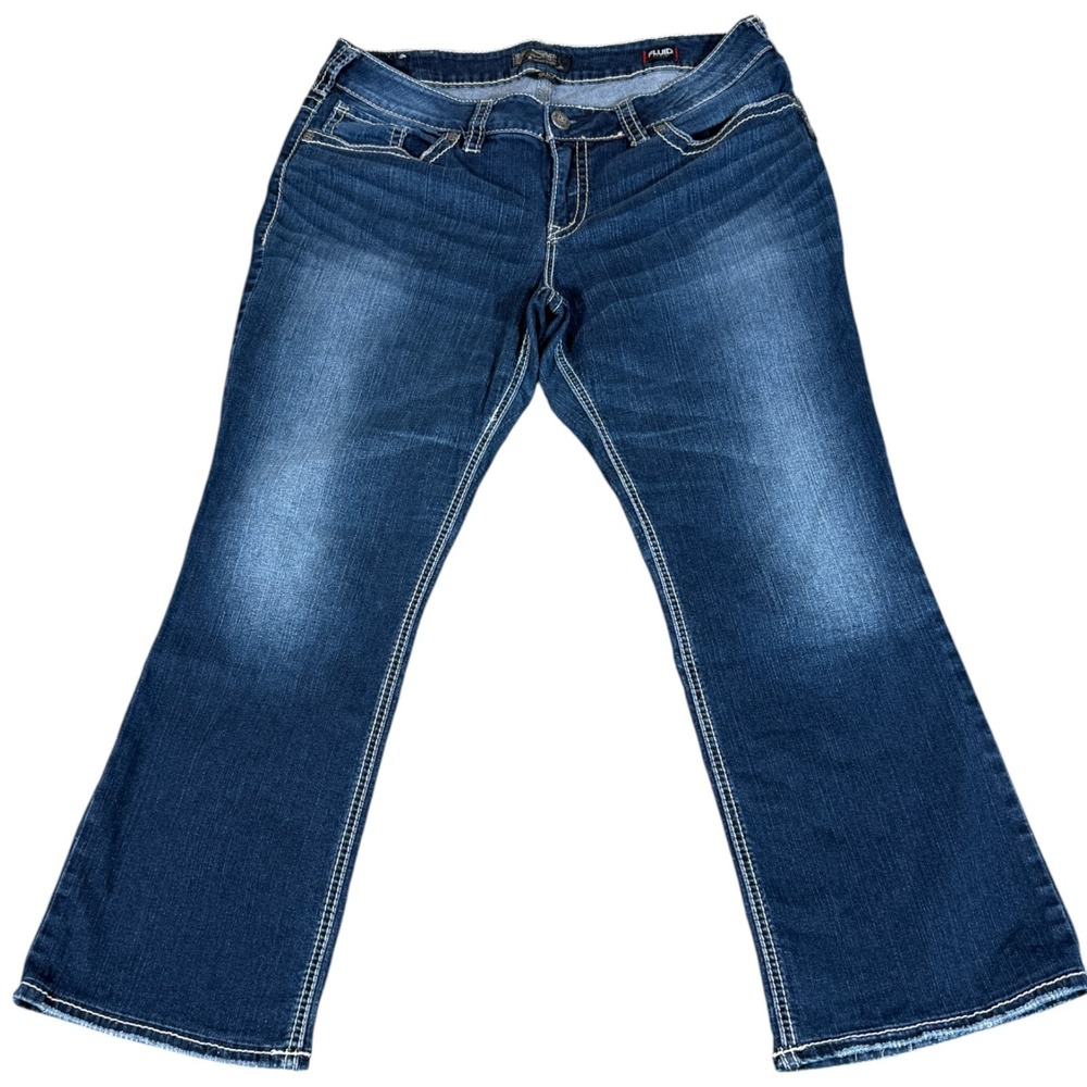Silver Co. Suki Fluid Slim Bootcut Jeans Womens 18x31 (39x28) Blue Logo Mid Rise